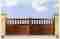 Flat Top Cottage pair gate in Iroko hardwood